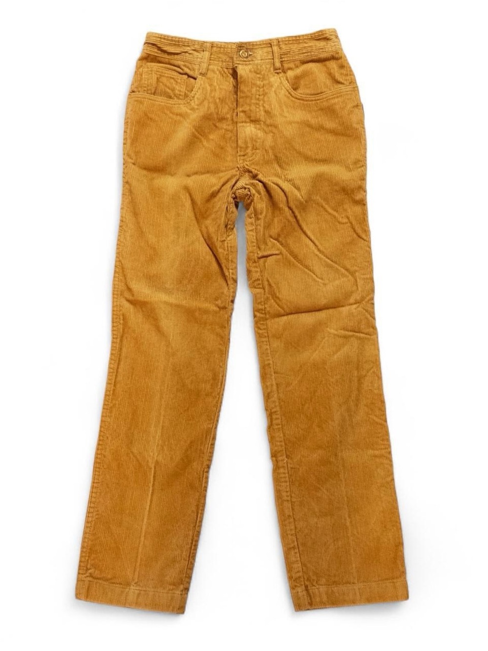 Vintage Jordache Mustard Yellow Corduroy Pants Size 30 High Waist USA 80s